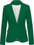 LookbookStore Chaqueta Blazer de Traje para Mujer con Solapa con Muescas, Bolsillos y Botones para Trabajo y Oficina