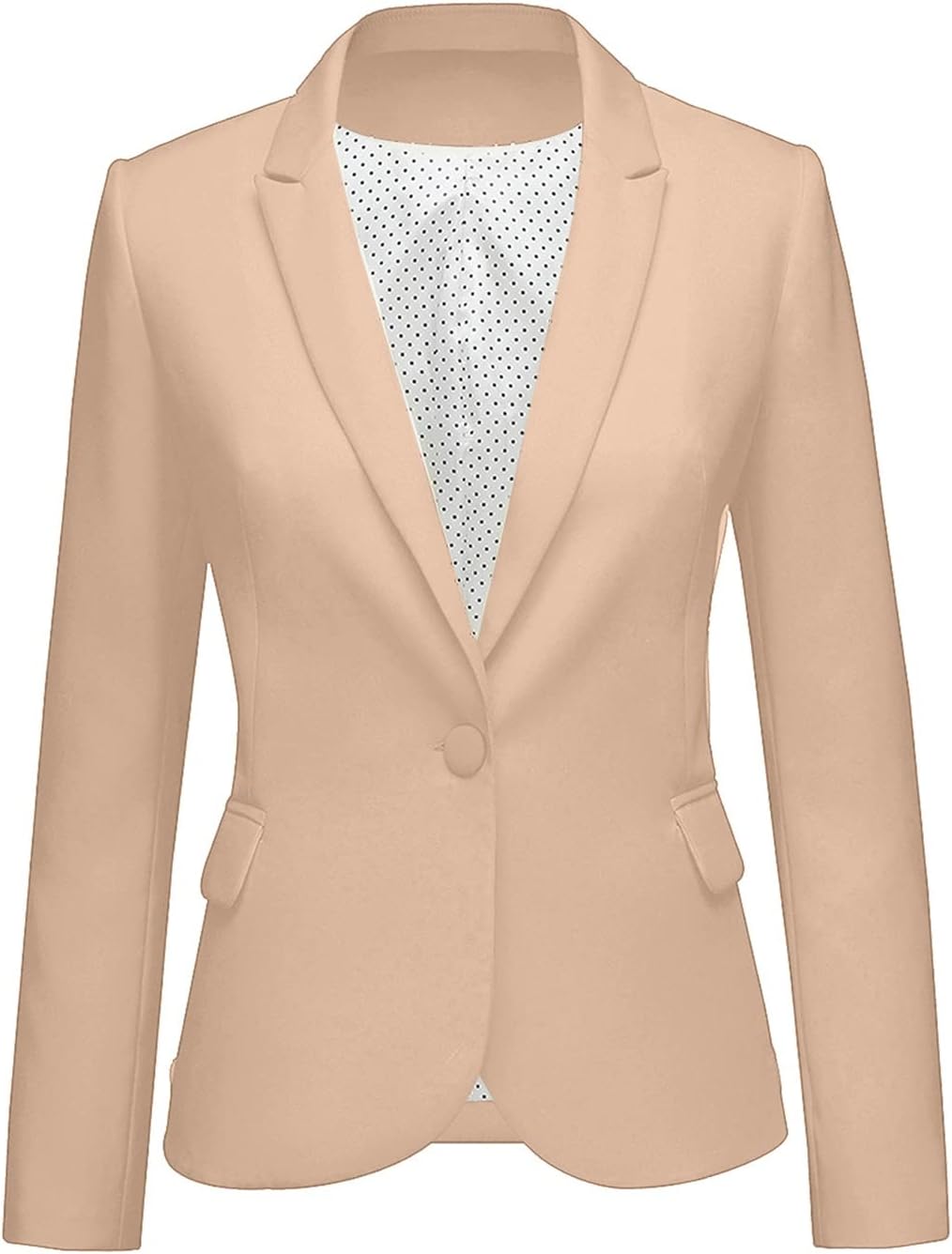 LookbookStore Chaqueta Blazer de Traje para Mujer con Solapa con Muescas, Bolsillos y Botones para Trabajo y Oficina