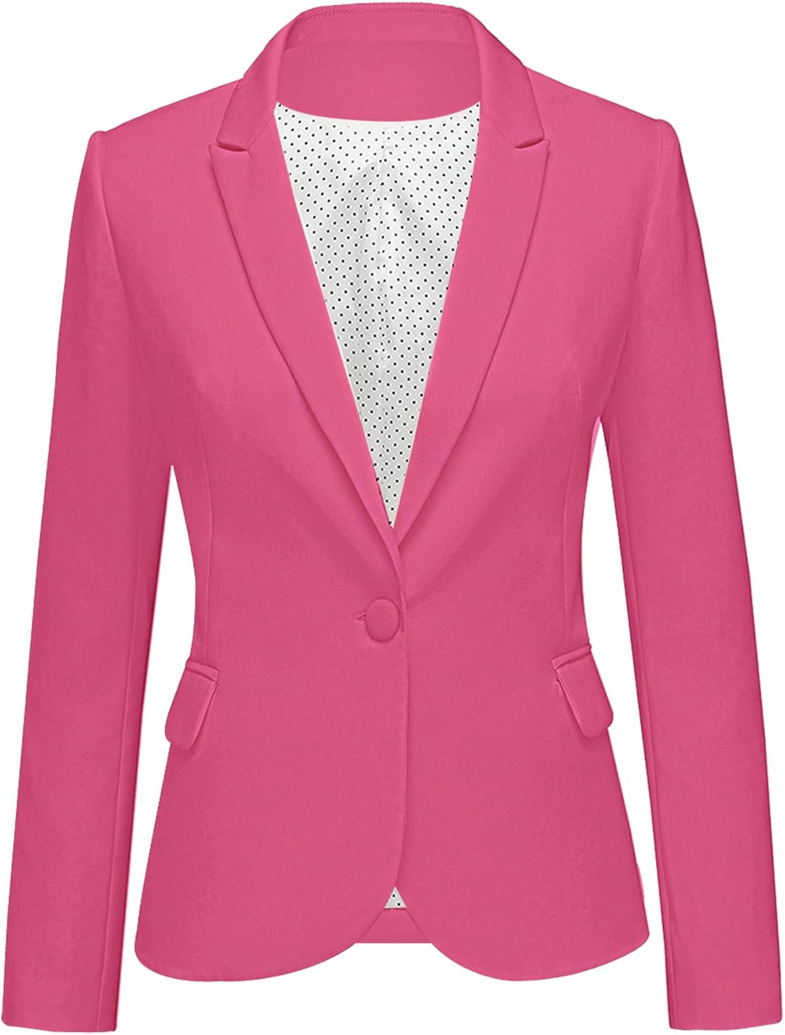 LookbookStore Chaqueta Blazer de Traje para Mujer con Solapa con Muescas, Bolsillos y Botones para Trabajo y Oficina