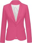 LookbookStore Chaqueta Blazer de Traje para Mujer con Solapa con Muescas, Bolsillos y Botones para Trabajo y Oficina