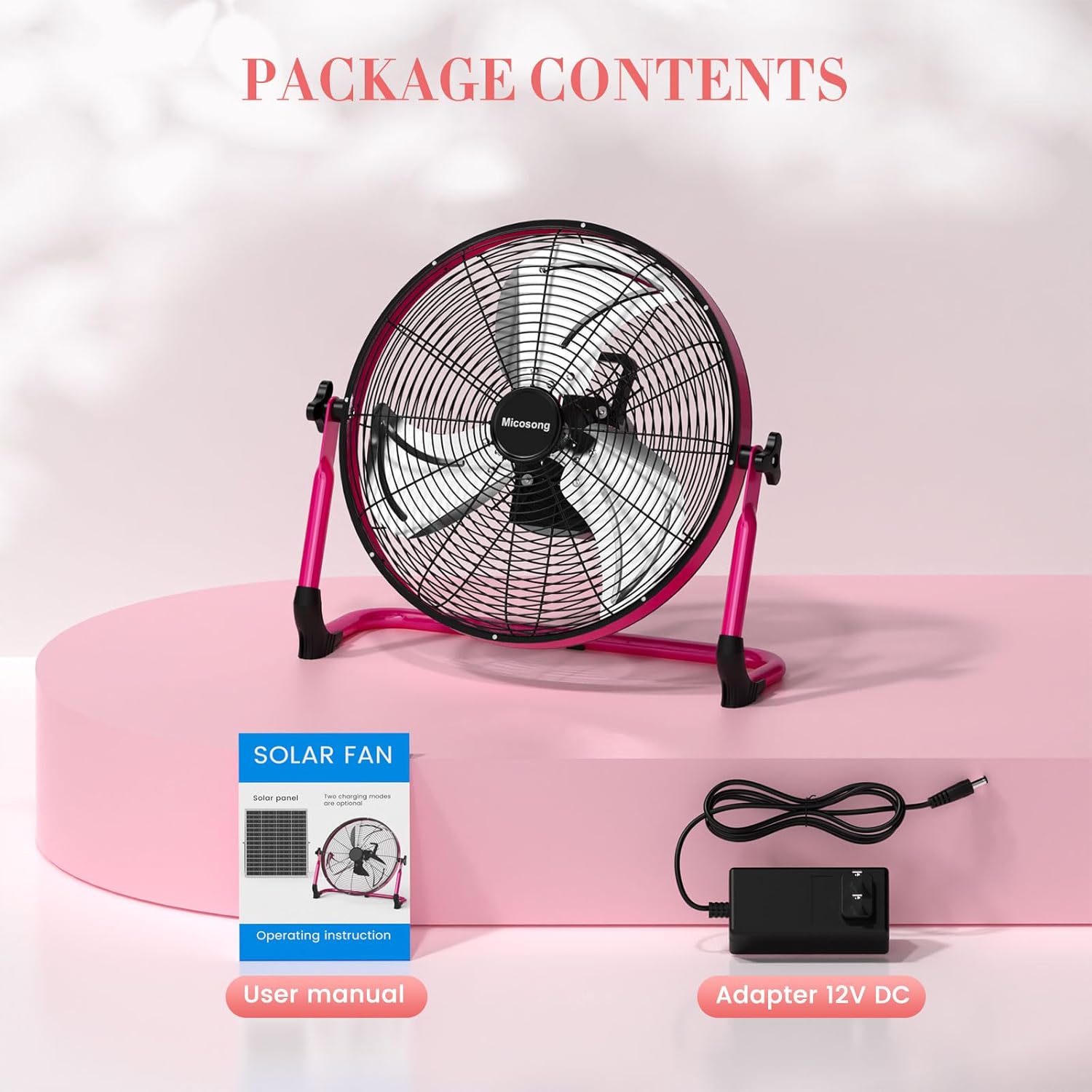 Ventilador portátil de 18 pulgadas, funciona con pilas, ventilador de campamento inalámbrico recargable para exteriores, salida USB, inclinación de 360°, tiempo de funcionamiento de 10 ~ 60 horas, silencioso, inalámbrico, hoja de metal, para viajes, glori