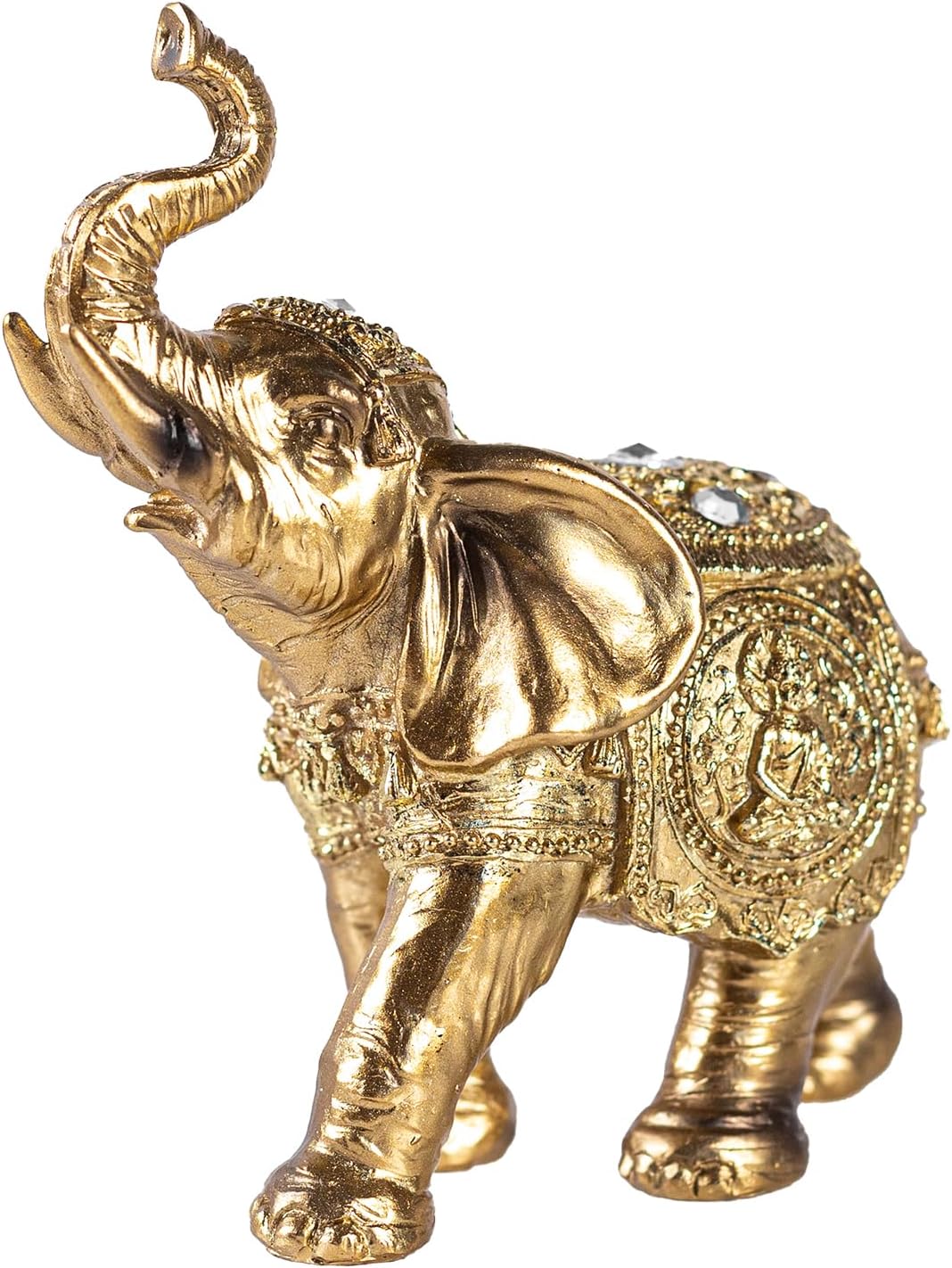 Estatua de elefante dorado, decoración de elefante, figura decorativa Art Deco moderna, escultura de resina para el hogar, sala de estar, oficina