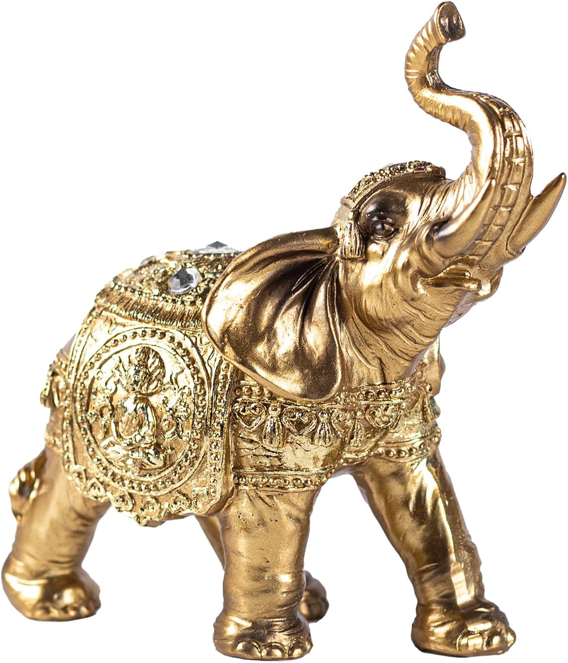 Estatua de elefante dorado, decoración de elefante, figura decorativa Art Deco moderna, escultura de resina para el hogar, sala de estar, oficina