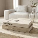 ZICOTO Hermosos Libros Decorativos – Juego de 2 cajas que mejoran la decoración de tu mesa de centro, estantería o repisa de chimenea – Libros estéticos falsos/de imitación para decoración moderna del
