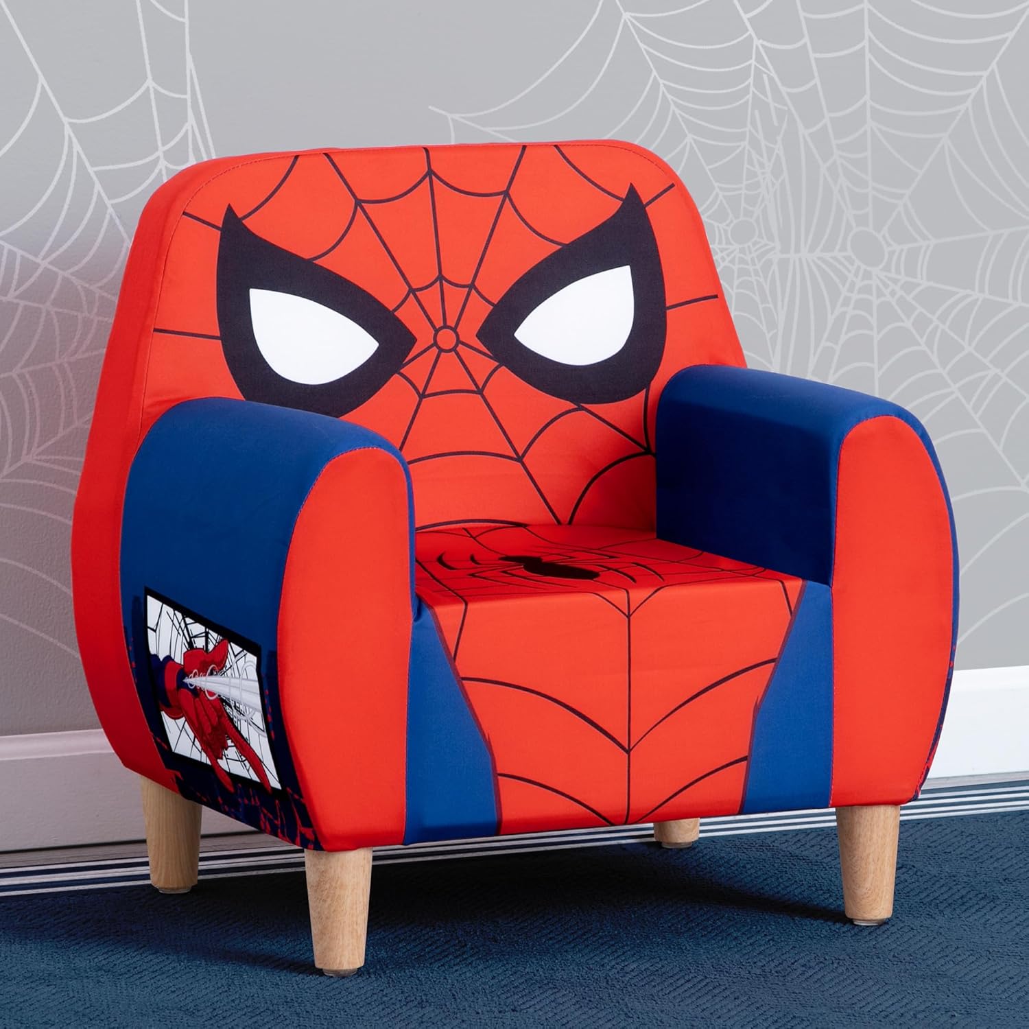 Delta Children Silla de espuma Marvel Spider Man para niños, color rojo