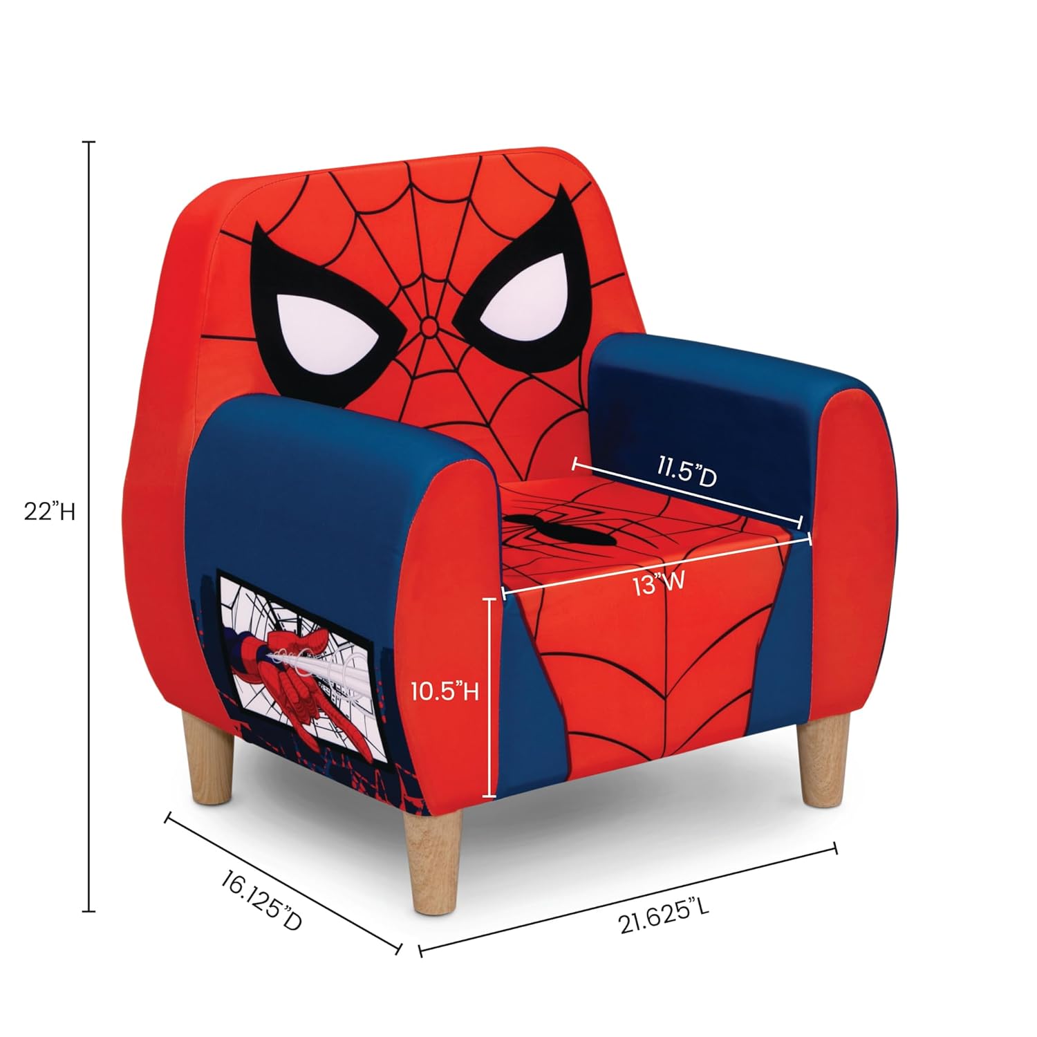 Delta Children Silla de espuma Marvel Spider Man para niños, color rojo