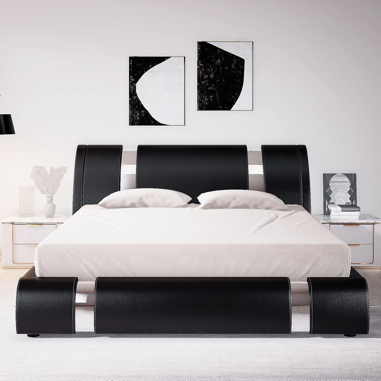 Cama Moderna king size color negro