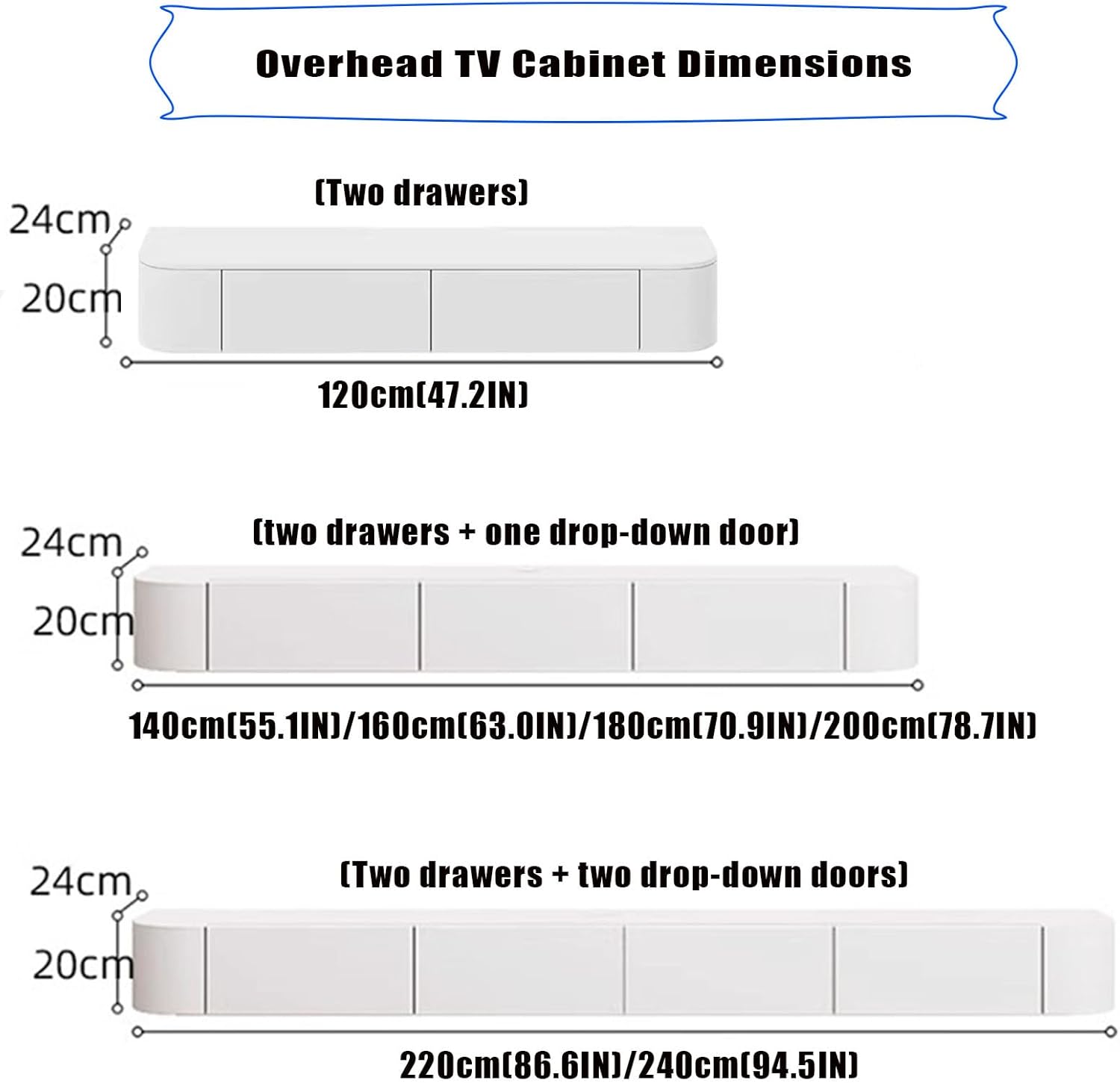 Multimueble  flotante para TV, estantes flotantes grandes de TV para montar en la pared, compartimento de almacenamiento múltiple, consola multimedia, gabinete de TV flotante debajo de la TV, banco