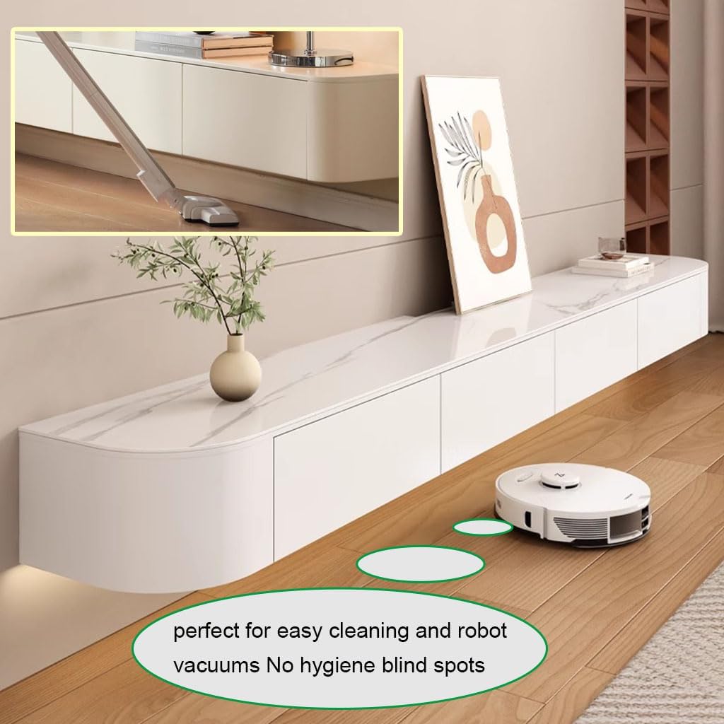 Multimueble  flotante para TV, estantes flotantes grandes de TV para montar en la pared, compartimento de almacenamiento múltiple, consola multimedia, gabinete de TV flotante debajo de la TV, banco