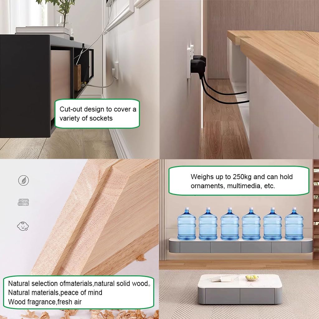 Multimueble  flotante para TV, estantes flotantes grandes de TV para montar en la pared, compartimento de almacenamiento múltiple, consola multimedia, gabinete de TV flotante debajo de la TV, banco