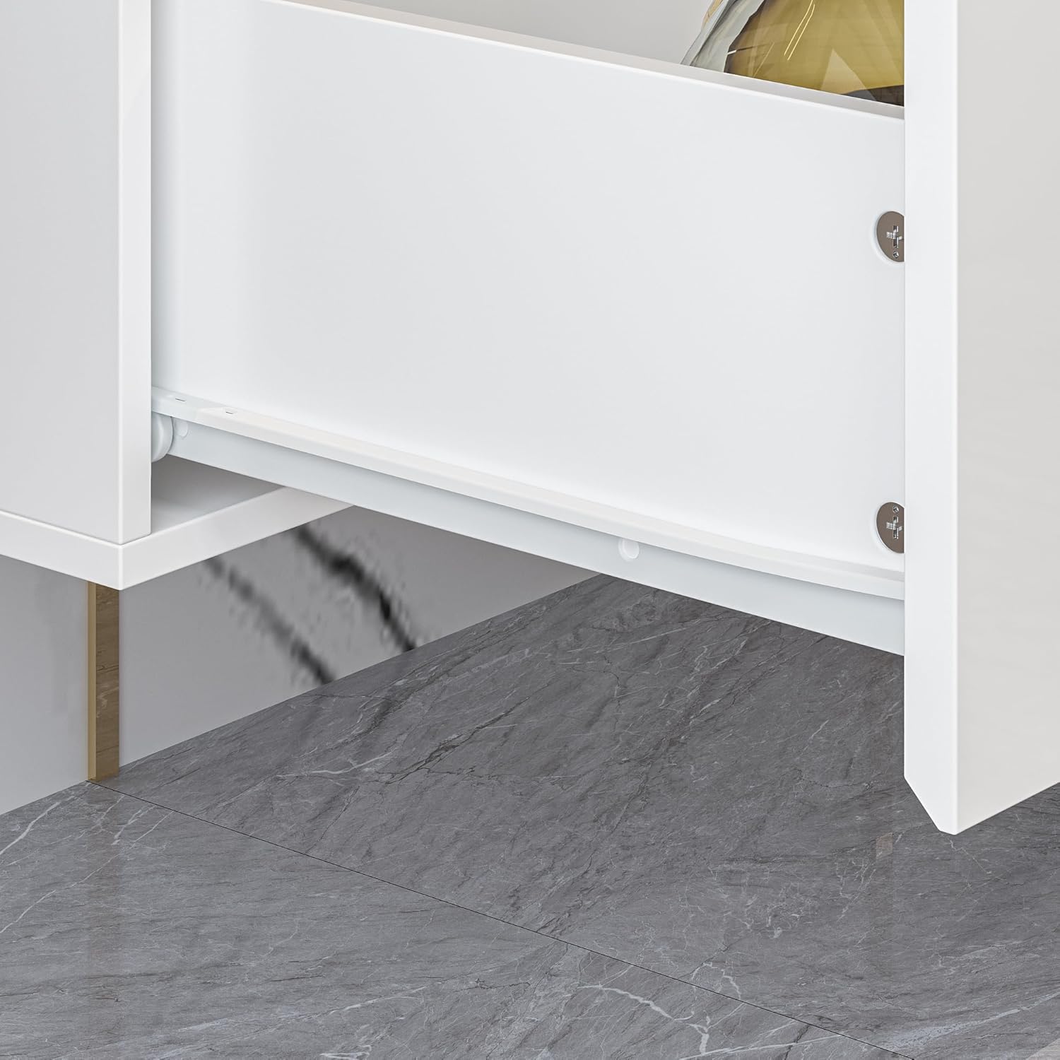 Soporte de TV LED flotante para televisores de hasta 70 pulgadas, consola multimedia de madera montada en la pared con superficie brillante y luces LED, centro de entretenimiento moderno con 3 cajones para sala de estar, dormitorio, color blanco