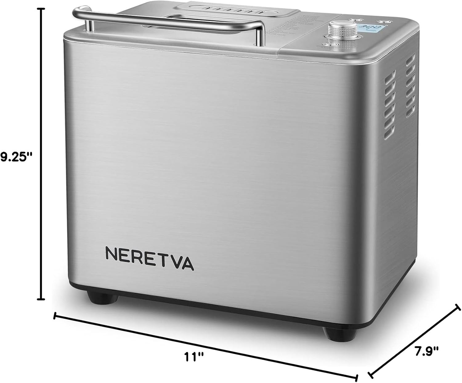 Máquina para hacer pan, máquina de pan 20-EN-1 de 2 libras, máquina para hacer pan con doble calentador automático con sartén de cerámica antiadherente, temporizador de 15H y función de
