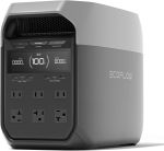 EF ECOFLOW DELTA 3 Estación de energía portátil, batería LiFePO4 de 1024Wh, carga completa en 56 min, salida de CA de 1800W/USB-C de 100W, generador solar (panel solar opcional) para energía de