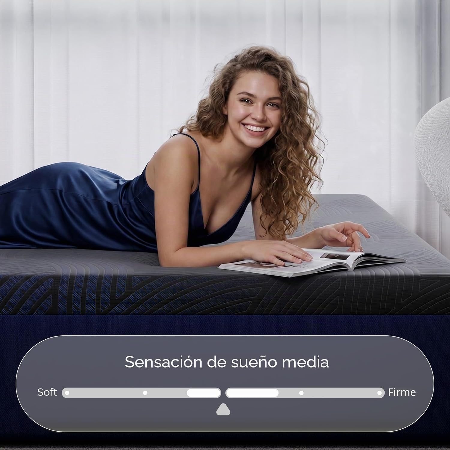 Colchón Queen de 14 pulgadas, colchón de espuma viscoelástica tamaño Queen con sistema de enfriamiento avanzado, flujo de aire de profundidad completa, soporte de 7 zonas