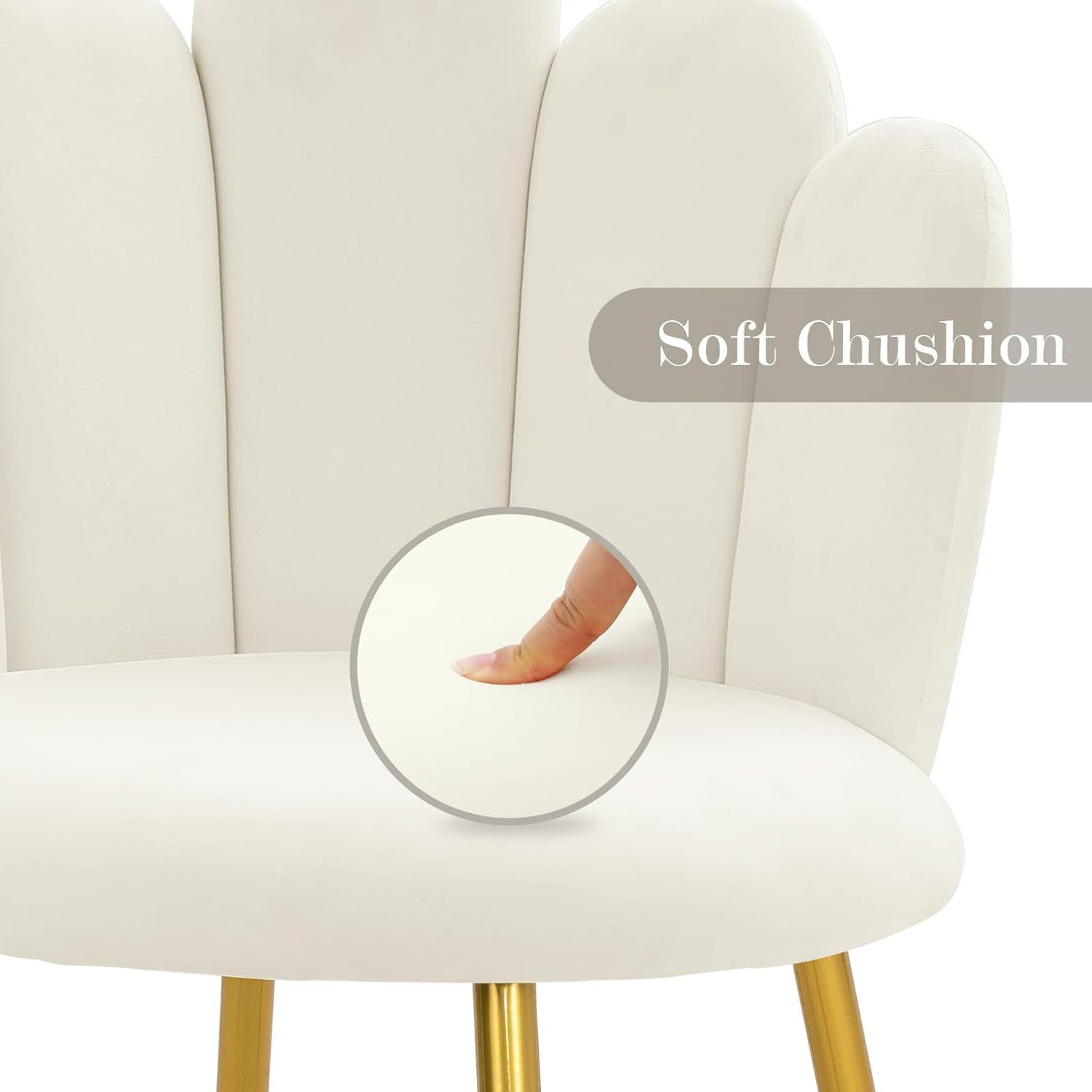 Silla de tocador para sala de maquillaje, silla decorativa moderna de mediados de siglo para sala de estar, dormitorio, silla de maquillaje con soporte trasero, silla de terciopelo con patas