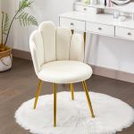 Silla de tocador para sala de maquillaje, silla decorativa moderna de mediados de siglo para sala de estar, dormitorio, silla de maquillaje con soporte trasero, silla de terciopelo con patas