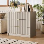Cómoda acanalada para dormitorio, mesita de noche