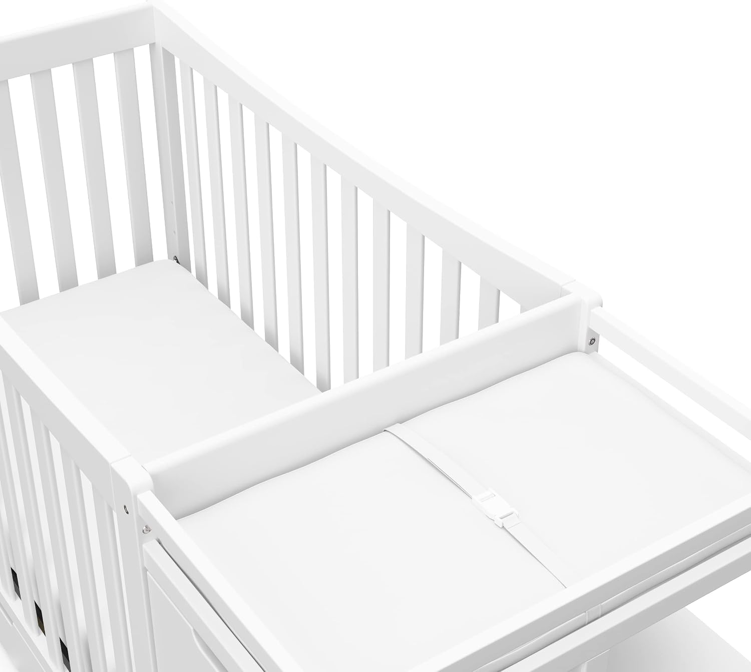 Graco Remi - Cuna convertible 4 en 1 y cambiador (blanco) – Certificado GREENGUARD Gold, se adapta a colchón de cuna estándar, se convierte en cama infantil y cama completa, 4 alturas de colchón