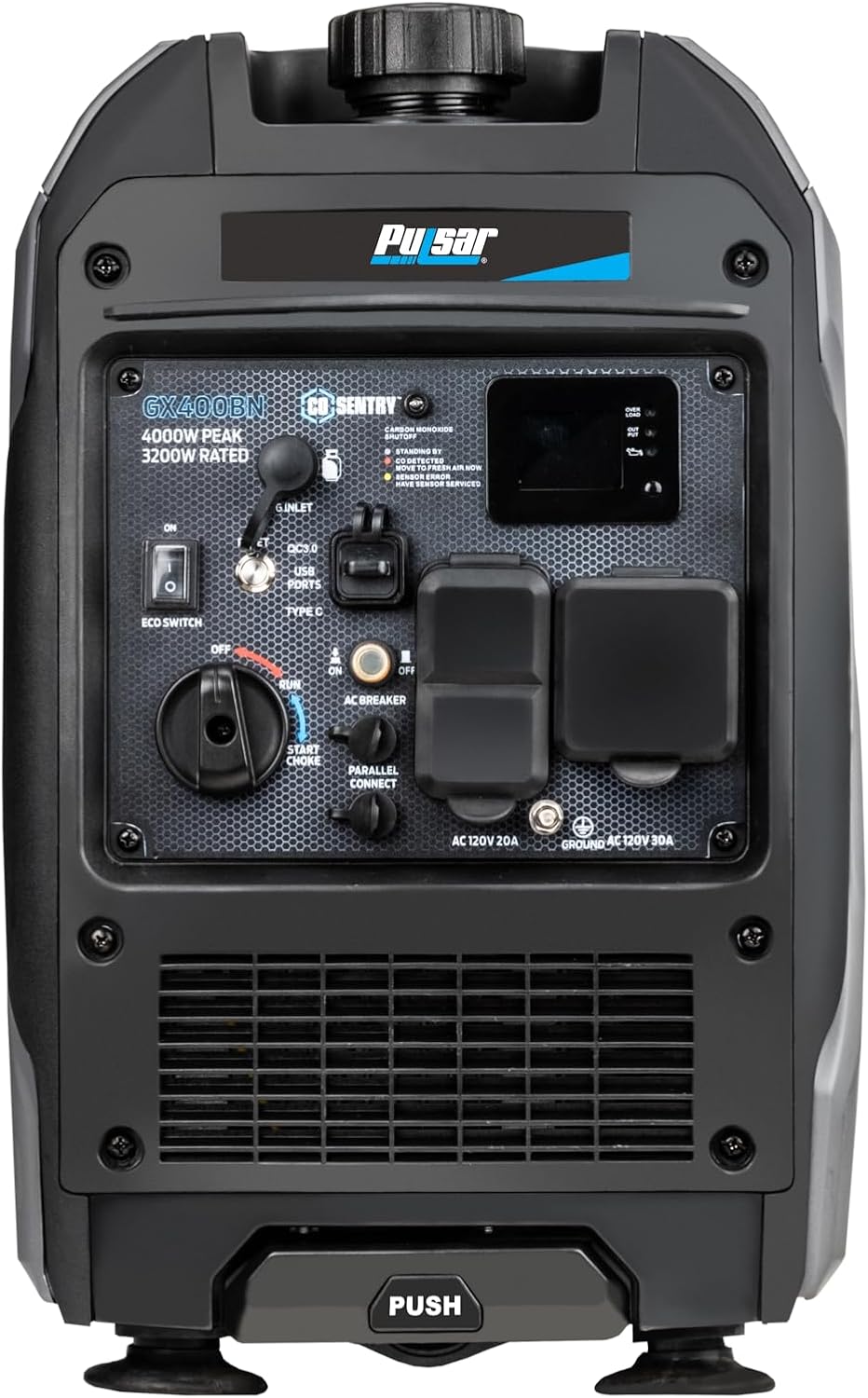 Pulsar de Gas y Gasolina, generador portátil de 4000 vatios ultrasilencioso de combustible dual y capacidad paralela, listo para RV, con asa y ruedas, con CO