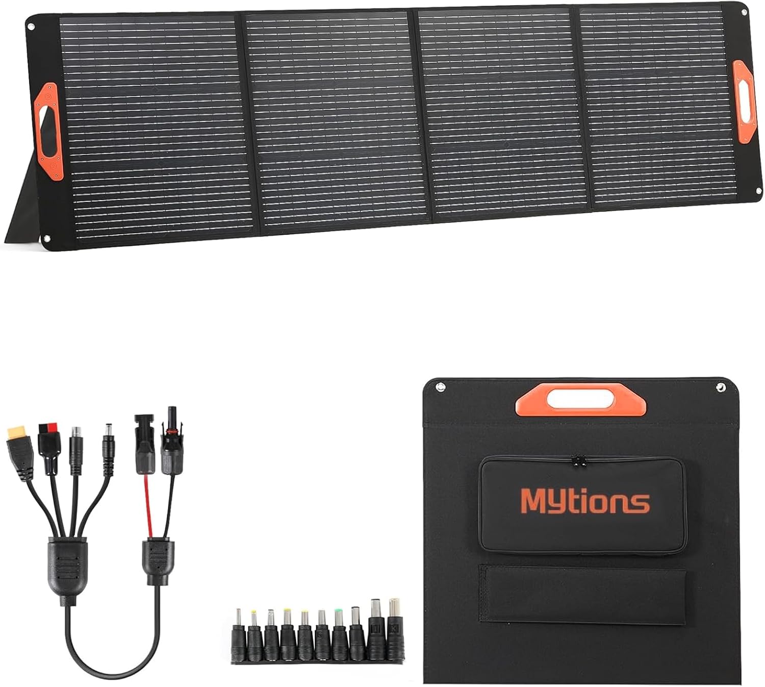 Panel solar portátil de 200W para estación de energía, compatible con Jackery, Ecoflow, Bluetti, Anker y más estaciones de energía portátiles, 23.5% de alta eficiencia, resistente a la intemperie para