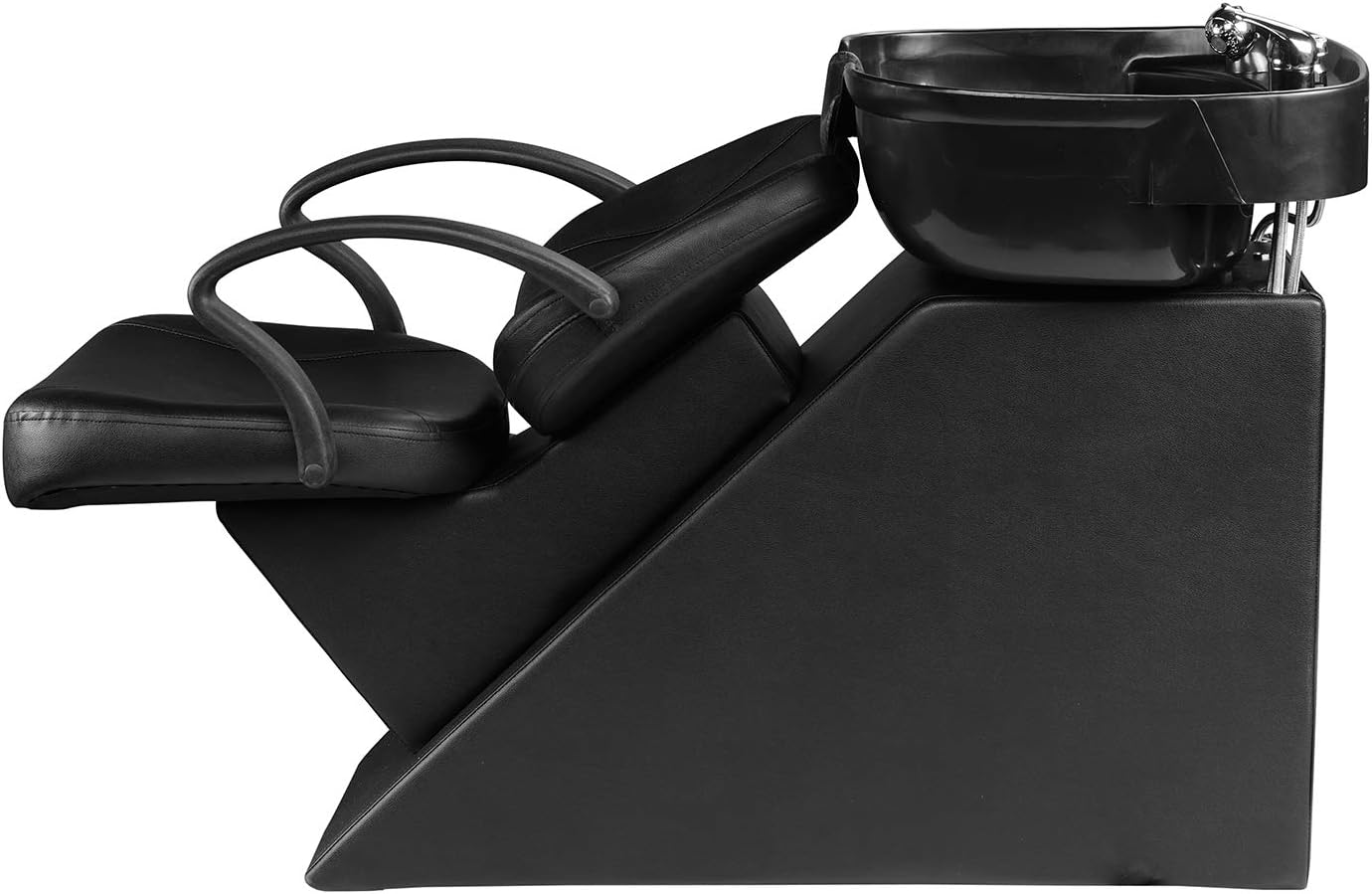Silla de lavado Ainfox para peluquería, con cuenco para champú, de plástico ABS, para salón de belleza (Negro)