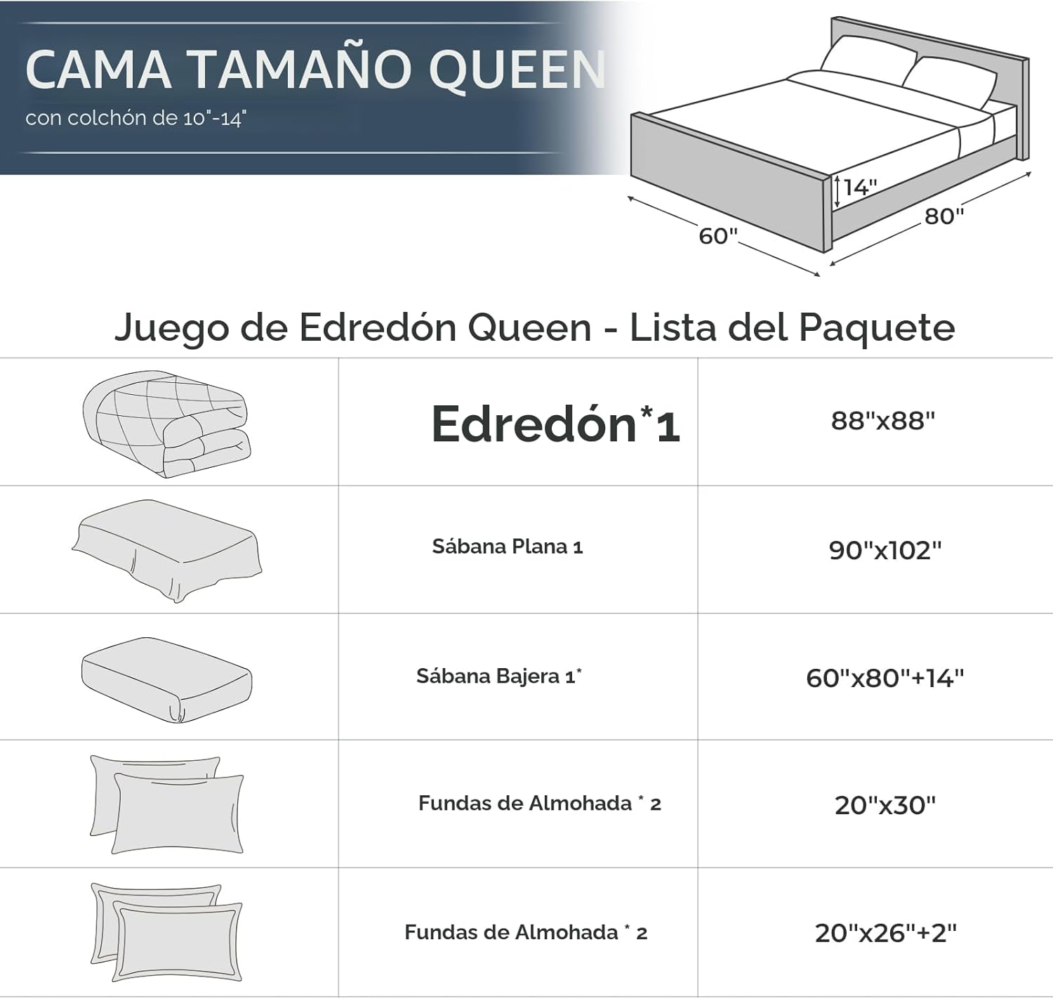 Juego de 7 piezas de edredón Queen, juego de ropa de cama reversible para todas las estaciones en una bolsa, juego de ropa de cama Queen ultra suave con edredón gris, sábana plana, sábana | Reversible, All-Season, Soft, 7 Piece Set, All-Season Reversible