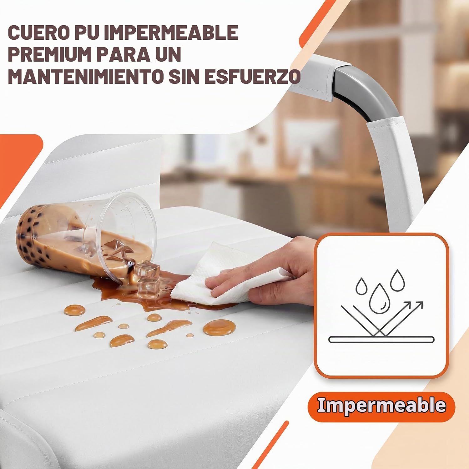 Furmax silla de escritorio de oficina acanalada con respaldo medio de piel sintética silla de trabajo ejecutiva de conferencia silla giratoria ajustable con brazos