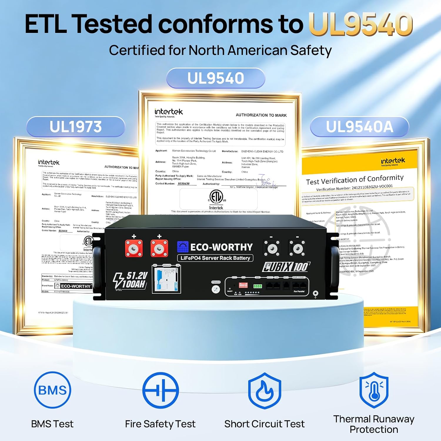 Batería Litio LiFePO4 48V 200Ah ECO-WORTHY Cubix100 Rack