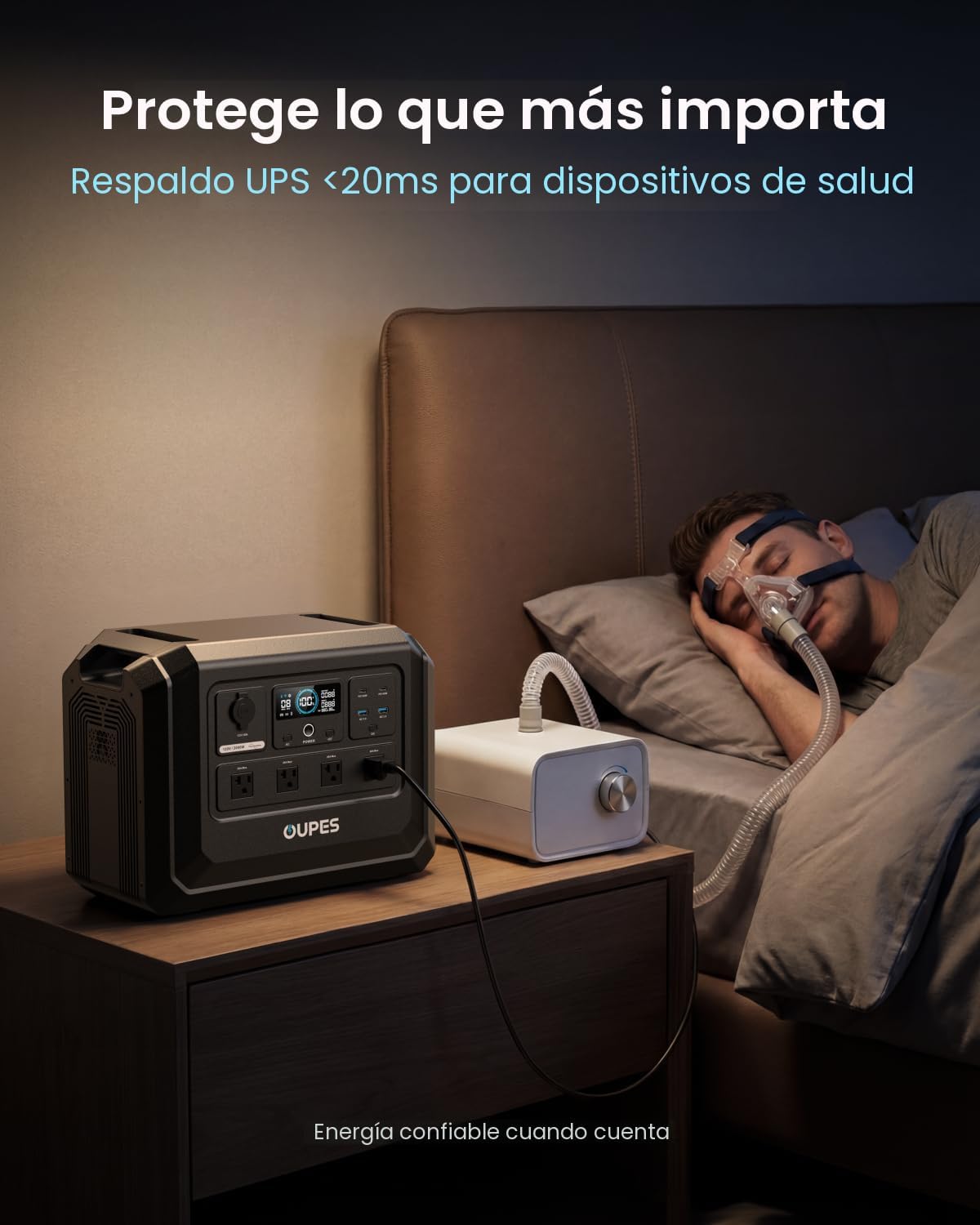 OUPES Mega 1 Lite - Estación de energía portátil de 1024 Wh, 2000 W de CA (pico de 4500 W), generador solar de batería LiFePO4, 0-100% de carga de CA en 46 minutos, 140 W PD, UPS para respaldo del