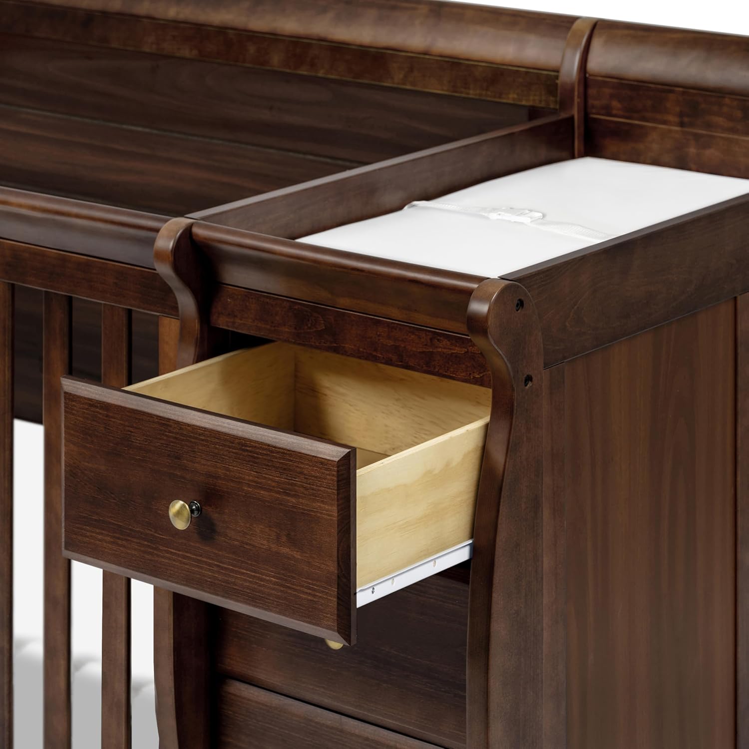 DaVinci Kalani 4-in-1 Convertible Baby Crib & Changing Table Combo - GREENGUARD Gold Certified - Toddler Bed, Daybed, Full-Size Bed Conversion - 4 Adjustable Mattress Heights - White