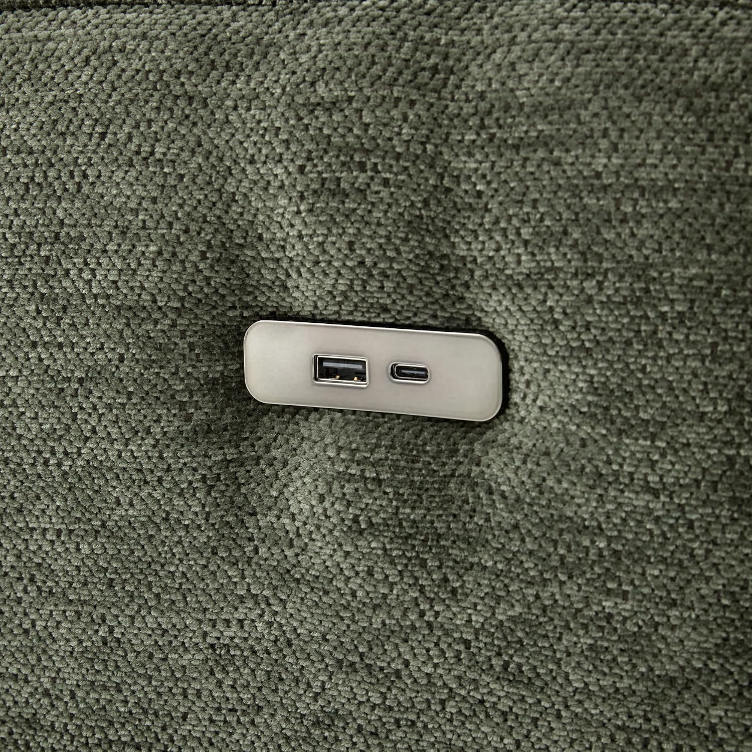 Sofá modular en forma de U de 85.4 pulgadas con otomana y 2 USB, sofá de asiento profundo de felpilla de 5 asientos con soporte para teléfono para sala de estar, dormitorio y apartamento, color