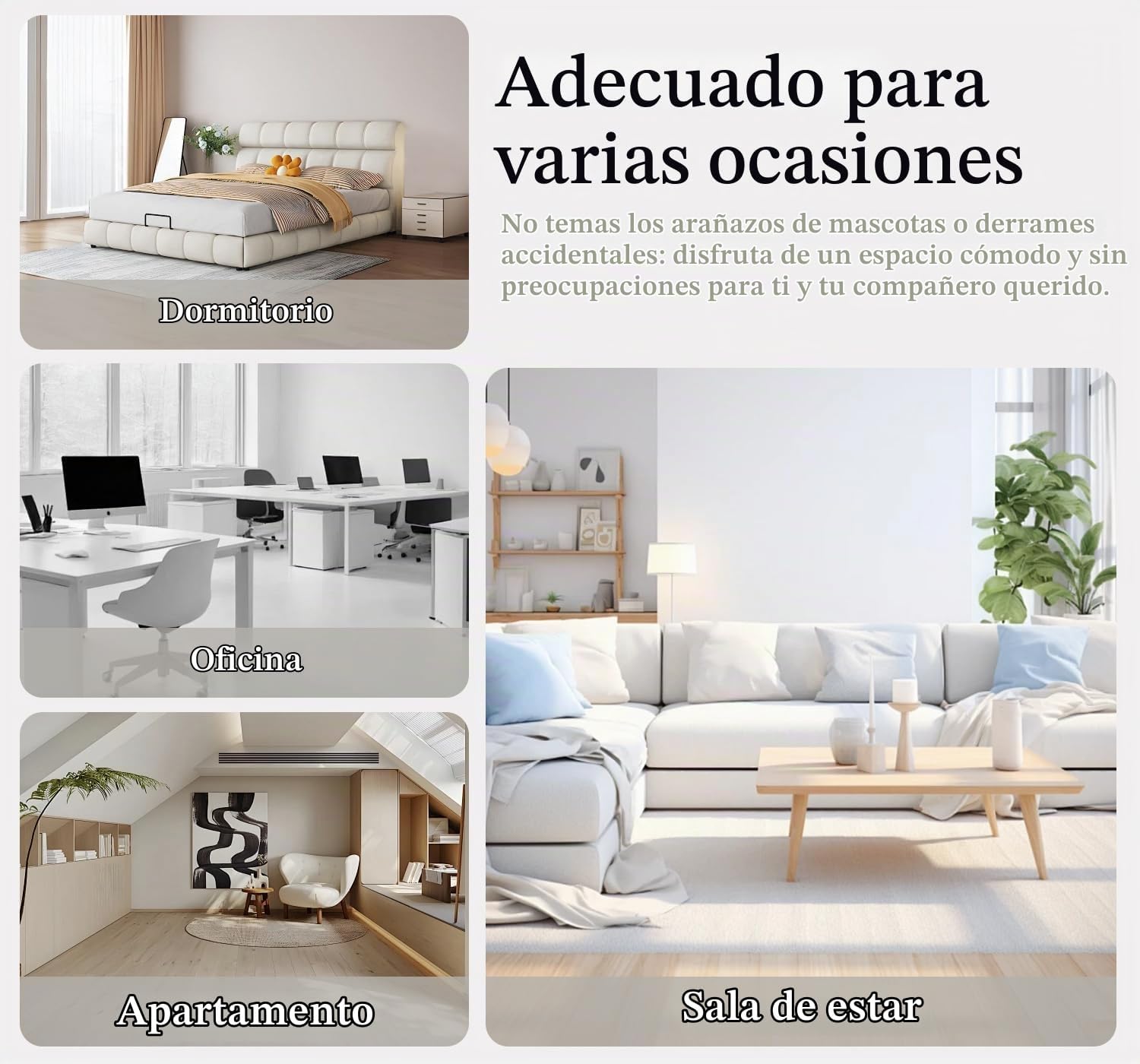 Sofá seccional reclinable de cuero con luces LED, sofá seccional en forma de L, sofá modular de cuero con mesa de café/almacenamiento oculto para sala de estar (Crema, 6 plazas)