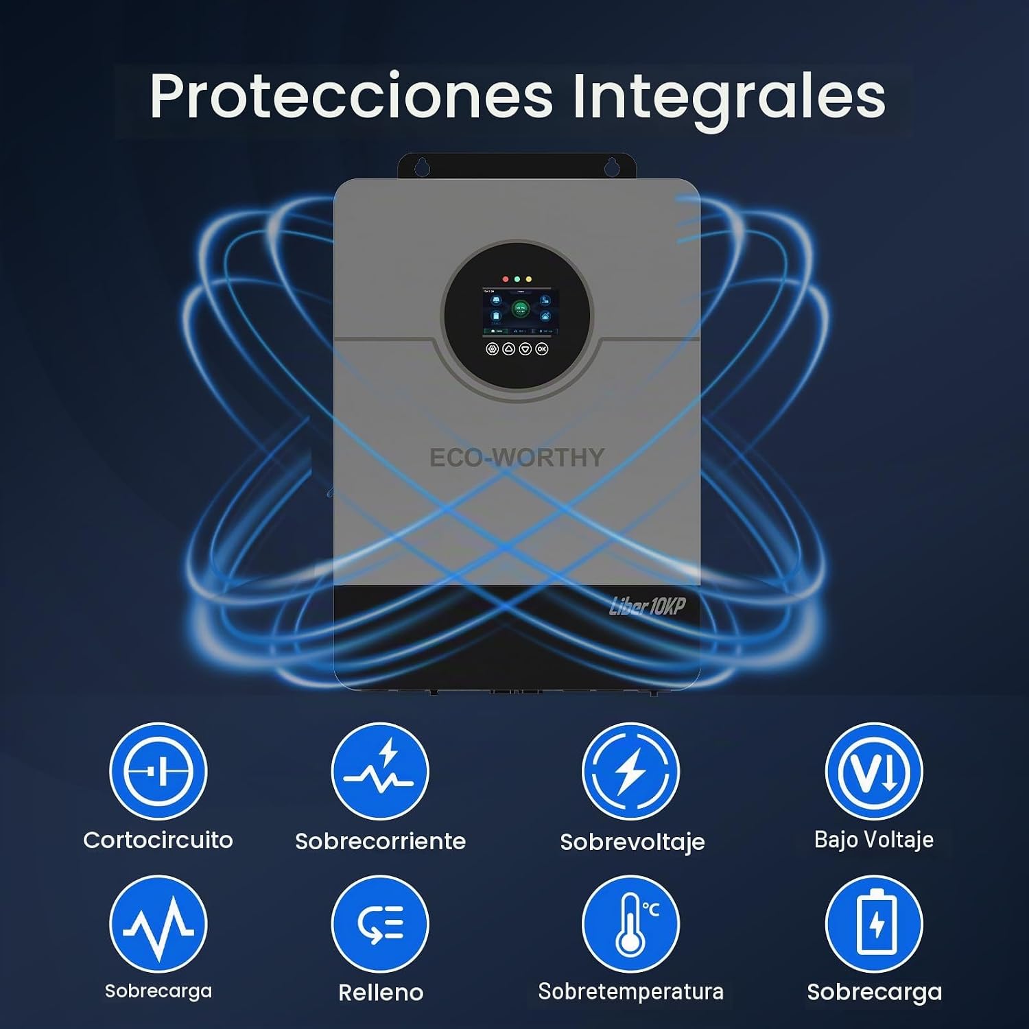 ECO-WORTHY - Estación de energía doméstica de respaldo, salida de CA de 10000 W + batería LiFePO4 de 10240 Wh, soporte de comunicación, Bluetooth y WiFi, carga rápida, para respaldo del hogar