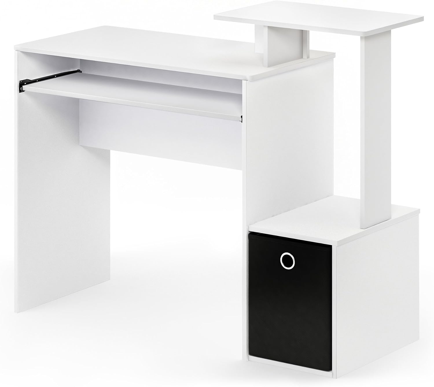 Furinno Econ - Escritorio multiusos para computadora de oficina en casa, color blanco y negro