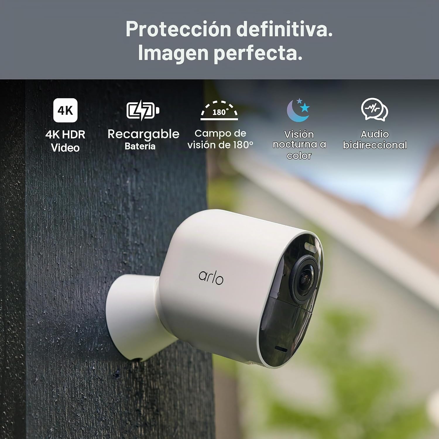 Arlo Cámara de seguridad ultra inalámbrica 4K HDR (3ª generación) - 4-Cam +