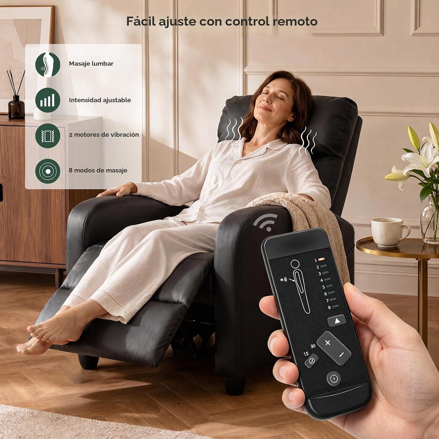 Butaca Reclinable Easy en Piel Sintetica para Sala